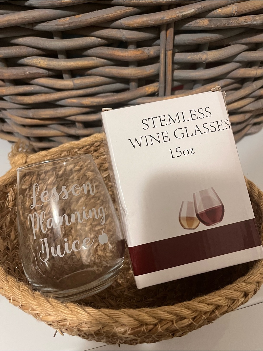 Stemless Wine Glass - Clear Glass (15 oz)